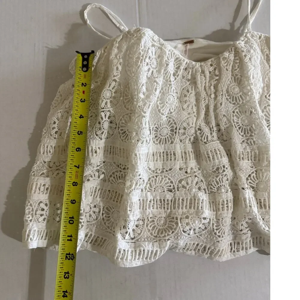 Free People Sydney Lace Tube Top - Cream/White M - Picture 5 of 10